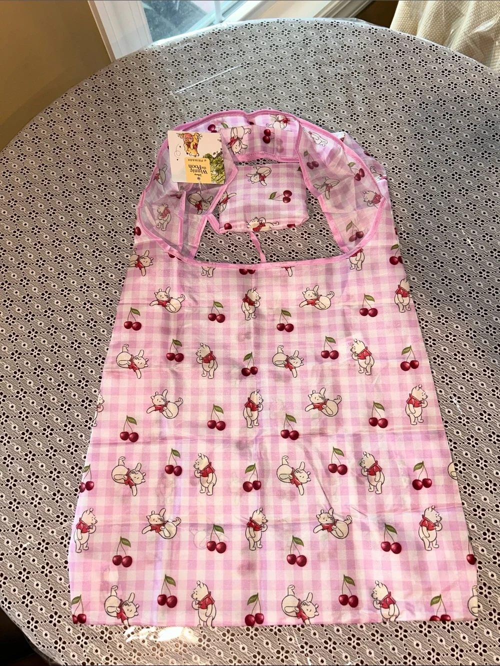 Winnie the Pooh& Cherry Pink Foldable Tote Bag